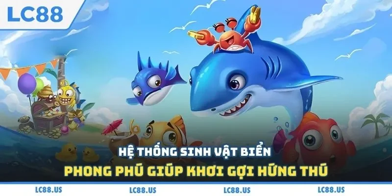 Hệ thống sinh vật biển phong phú giúp khơi gợi hứng thú