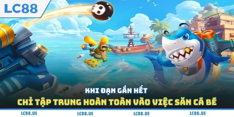 Khi đạn gần hết chỉ tập trung hoàn toàn vào việc săn cá bé